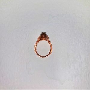 RING - tiger eye wire wrapped